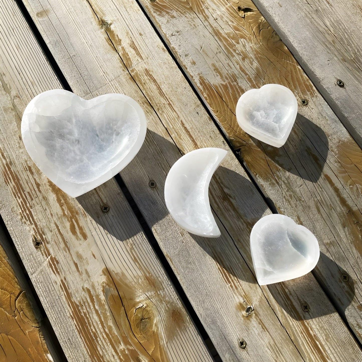 Clear Heart and moon shape bowls