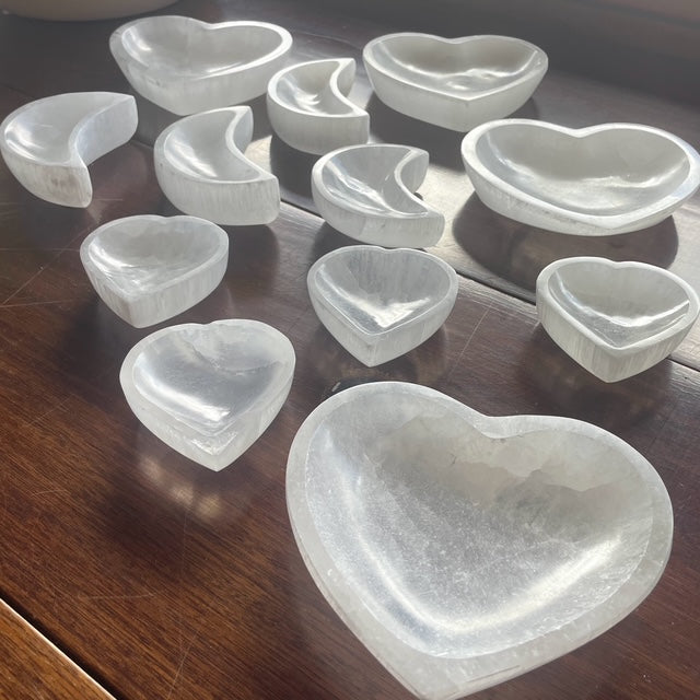 Selenite Heart Shape Crystal Charging Bowl