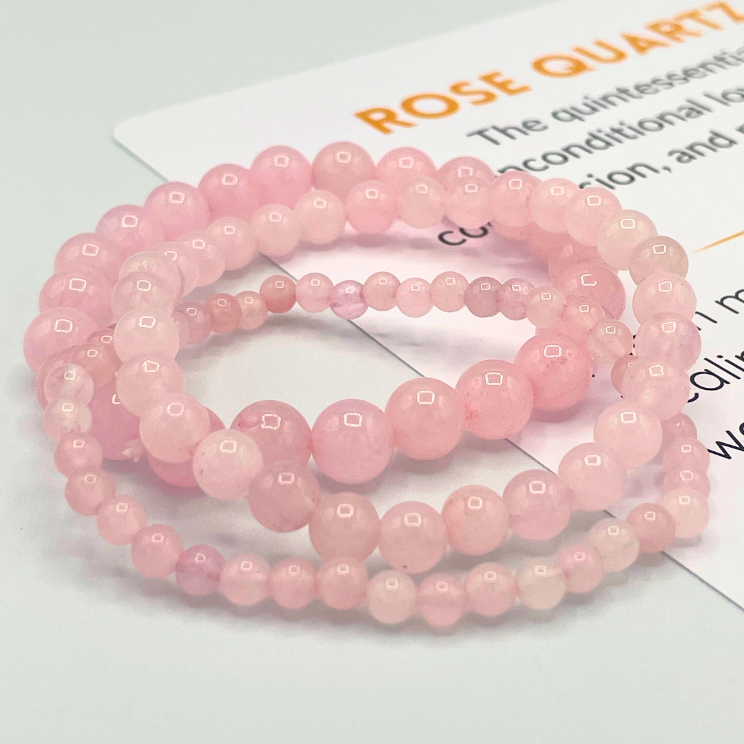Three Rose Quartz Bracelets
