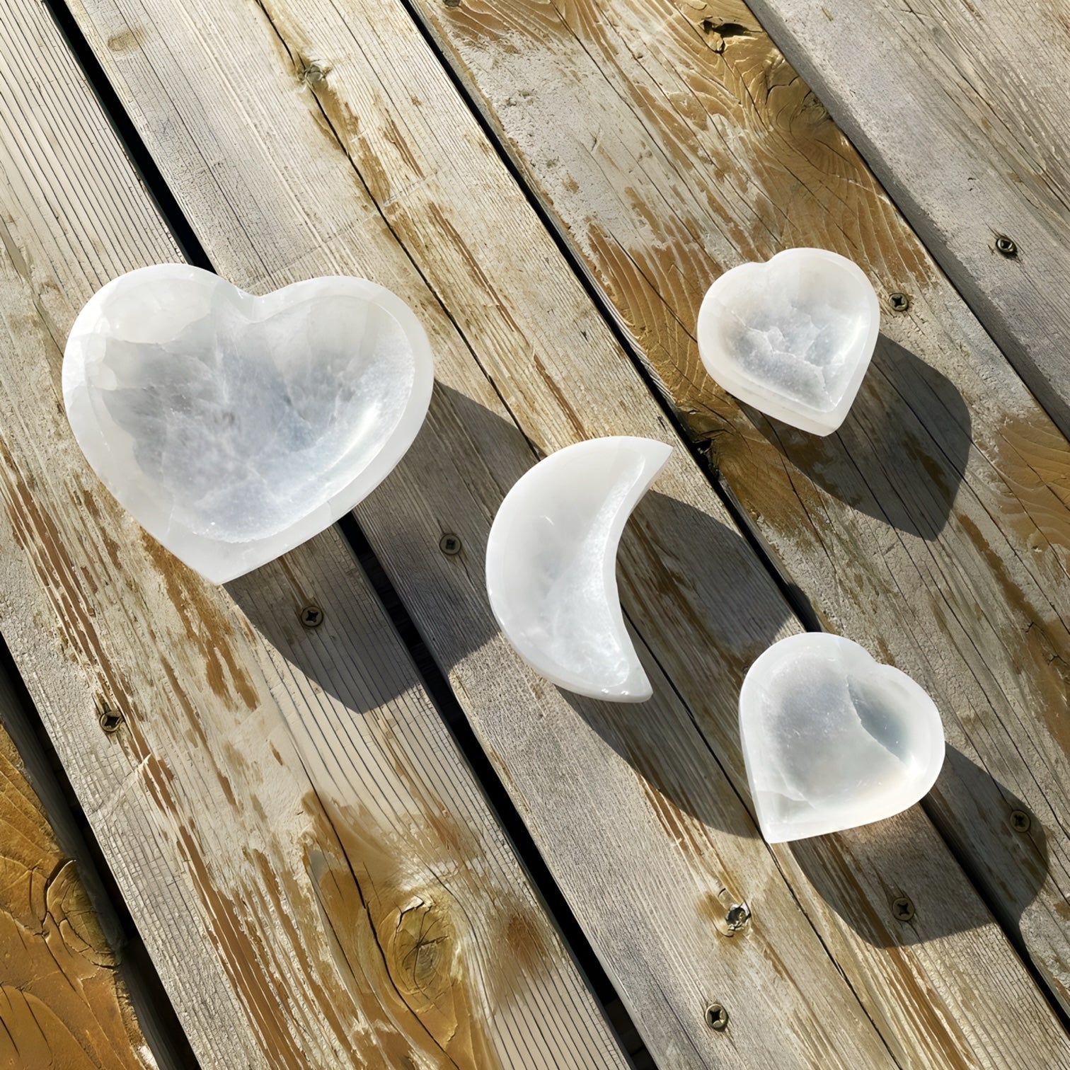 Clear Heart and moon shape bowls