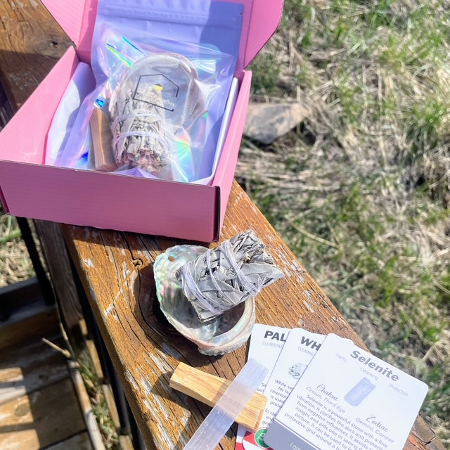 Selenite and Palo Santo Smudge Kit