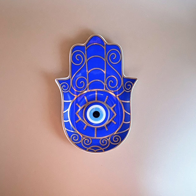 Golden Pharaoh Evil Eye Protection Trinket Tray