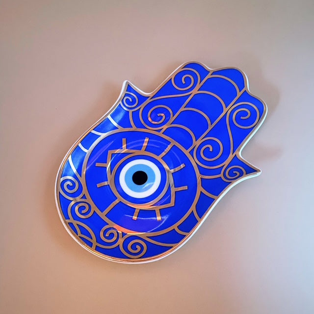 Golden Pharaoh Evil Eye Protection Trinket Tray