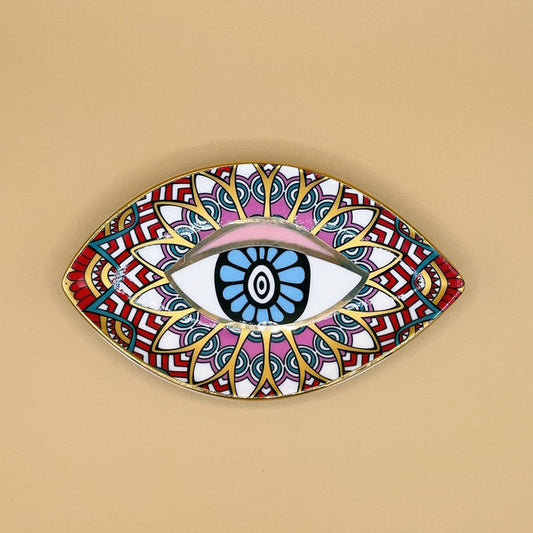 Blue Eye Red Pyramid Trinket Tray